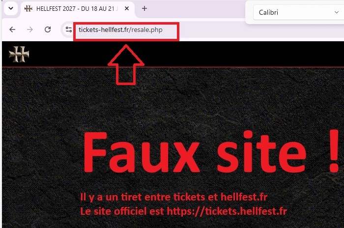 Arnaque faux site 2