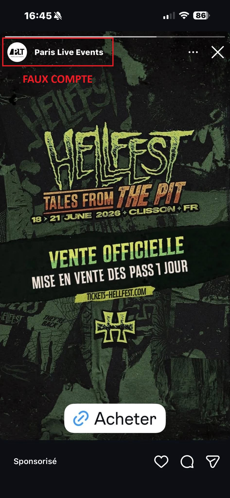 Faux Site paris Live